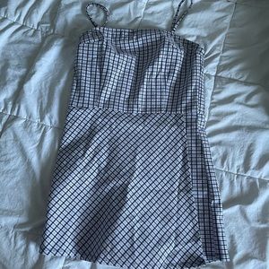 Purple plaid Dress with built in shorts underneath